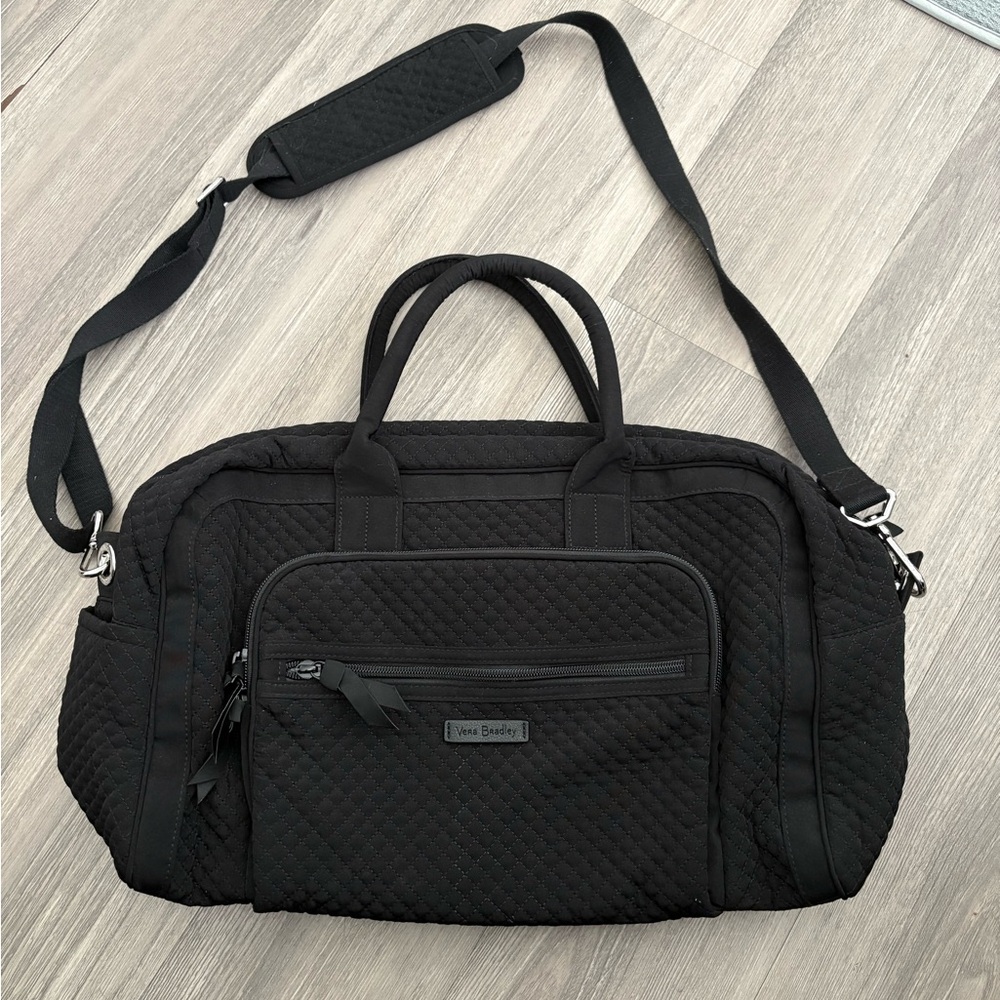 Vera Bradley Compact Weekender Travel Bag Microfiber Classic Black